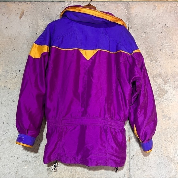 Vintage 90s north face gore Tex purple yellow elastic waist hooded coat large - Picture 6 of 11
